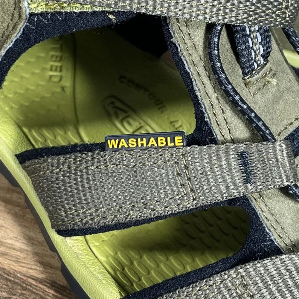 Keen Seacamp II CNX Girls Size 2 Shoes Olive Green Washable Hybrid Water Sandal